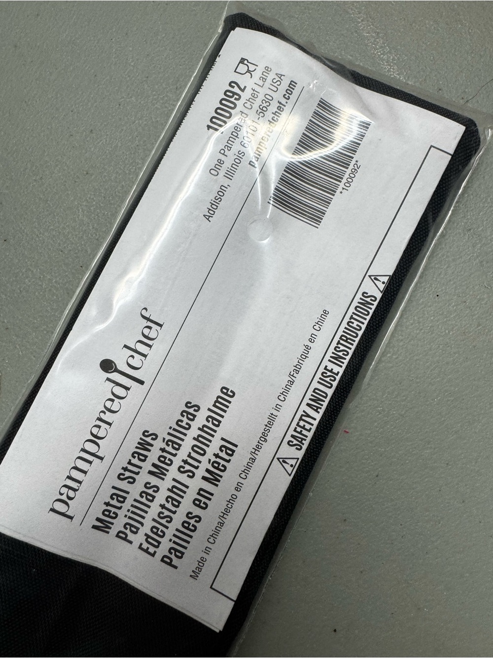 Pampered Chef‎ Metal Straws with Black Pouch